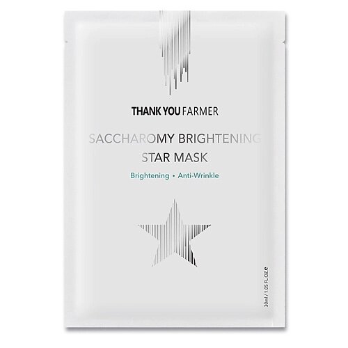 THANK YOU FARMER Маска для лица тканевая омолаживающая на основе дрожжей Saccharomy Brightening Star Mask