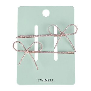 TWINKLE Набор заколок Bow Rose Gold