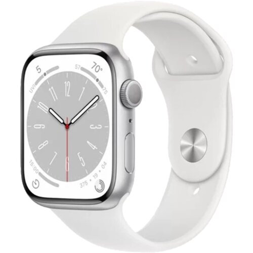 Умные часы Apple Watch Series 8, 41 мм, White Sport Band, Silver Aluminium, Size M/L (MP6M3)