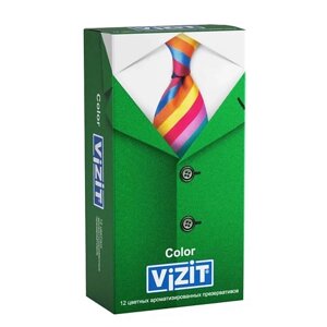 VIZIT Презервативы цветные ароматизированные 12