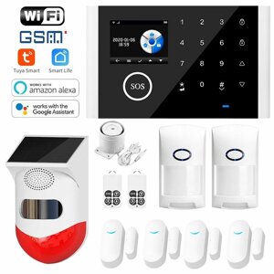 WIFI GSM Комплекты сигнализации Tuya Smart Home Wifi Дверь Датчик Дверной звонок Движение Датчик/Детектор Охранная сигна