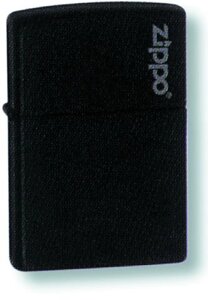 Зажигалка ZIPPO Classic Black Matte, латунь/сталь, черная с логотипом, матовая, 36x12x56 мм