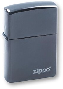 Зажигалка ZIPPO Classic с покрытием Black Ice, латунь/сталь, чёрная, глянцевая, 36х12х56 мм