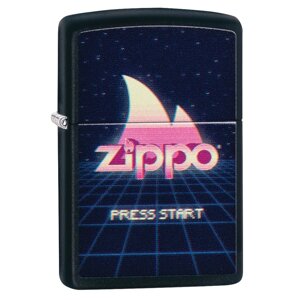 Зажигалка ZIPPO Gaming Design с покрытием Black Matte, латунь/сталь, чёрная, матовая, 36x12x56 мм