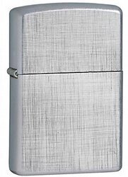 Зажигалка ZIPPO Linen Weave с покрытием Brushed Chrome, латунь/сталь, серебристая, матовая, 36x12x56 мм