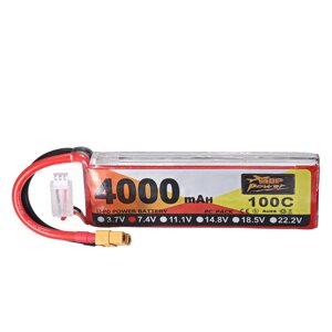 ZOP Power 7.4V 4000mAh 100C 2S Lipo Батарея XT60 Разъем для RC Racing Дрон