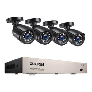 ZOSI C106 8CH Video Видеорегистратор + 4PCS 2MP 1080P HD Коаксиальный камера Комплект со встроенным жестким диском 1T HD