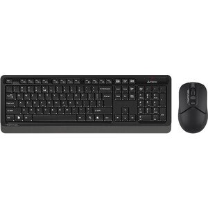 Клавиатура + мышь A4Tech Fstyler FG1012 клав: черный/серый мышь: черный USB беспроводная Multimedia (FG1012 BLACK)
