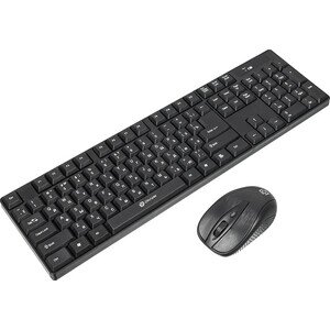 Комплект (клавиатура+мышь) беспроводной Oklick 210M клавиатура: черный, мышь: черный USB беспроводная (612841)