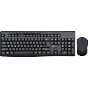 Комплект (клавиатура+мышь) беспроводной Oklick 225M клавиатура: черный, мышь: черный USB беспроводная Multimedia (1454537)