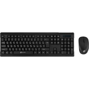 Комплект (клавиатура+мышь) беспроводной Oklick 230M клавиатура: черный, мышь: черный USB беспроводная (412900)
