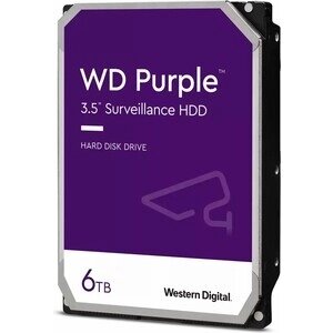 Накопитель western digital (WD) HDD 6tb purple, 3.5, 5400rpm, 256mb, SATA3 (WD64PURZ)