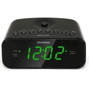 Радиобудильник Hyundai H-RCL221 черный LCD подсв: зеленая часы: цифровые FM