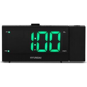 Радиобудильник Hyundai H-RCL243 черный LCD проек. изоб. подсв: зеленая часы: цифровые FM