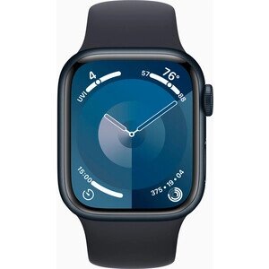 Смарт-часы Apple Watch Series 9 A2978 41мм OLED корп. темная ночь Sport Band рем. темная ночь разм. брасл. 150-200мм (MR8X3LL/A)