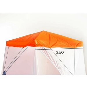 Антидождевая накидка "6 углов" 240х240см размер по крыше, для зимней палатки куб, оранжевая