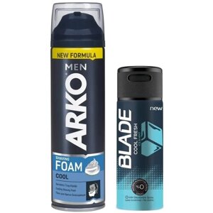 ARKO Men Набор Cool пена для бритья 200 мл + дезодорант BLADE 150 мл