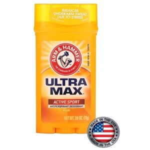 Arm & Hammer, UltraMax, твердый дезодорант-антиперспирант для мужчин, аромат «Active Sport», 73 г