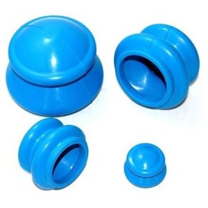 Банки массажные резиновые для вакуумного массажа Просто-Полезно 4 шт. синий