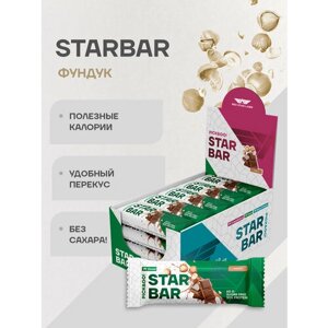 Батончики протеиновые глазированные в темном шоколаде STARBAR Glaze, вкус: фундук 12 шт по 60 г