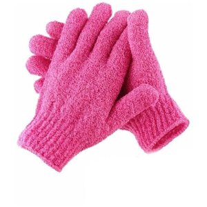 Beauty Concept Перчатка для пилинга массажная, 2 шт, цвет розовый