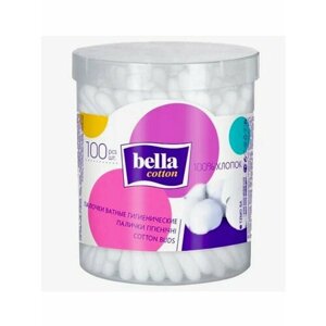 BELLA Cotton Палочки 100шт ватные гигиенические круглая упаковка