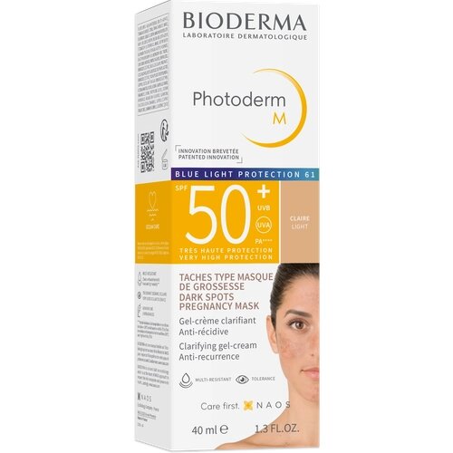 Bioderma Photoderm M Солнцезащитный крем-гель M SPF50+ Светлый оттенок, 40 мл