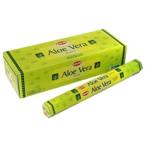 Благовоние HEM Алое Вера Aloe Vera блок 6 упаковок Перо Павлина