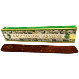 Благовоние Ppure NagChampa Jasmine (Жасмин) 15г, 12 палочек + подставка