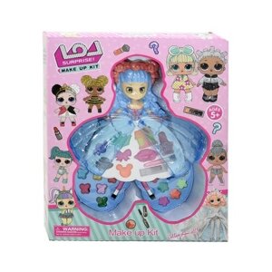 Большой набор косметики Кукла Принцесса голубая