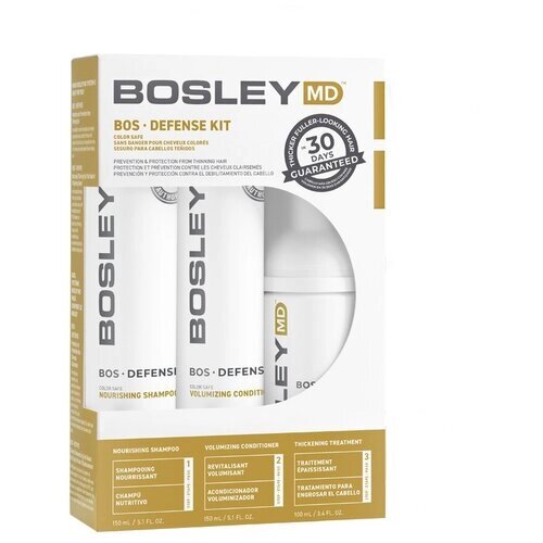 Bosley Система для предотвращения истончения и выпадения волос Bos Defense Color Safe Starter Pack (кондиционер 150мл + шампунь 150мл + уход 100мл)