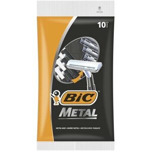 Бритва мужская одноразовая "BIC Metal" 1 лезвие, защитная металлическая полоска, уп. 10 шт.