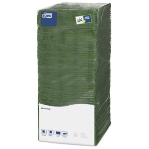 Бумажные салфетки Tork Universal 478659, темно-зеленые, 25 х 25 см, однослойные, 6 пачек по 500 листов