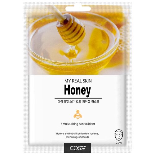 COS. W Тканевая маска с медом My Real skin honey, 23 мл