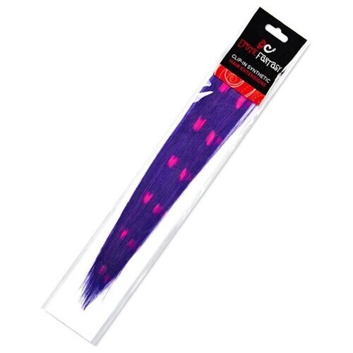 Цветные Clip-In локоны фиолетовые с розовыми сердечками (Цвет: фиолетовый)