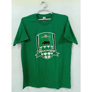 Для футбола KRASNODAR размер 52 футболка майка футбольного клуба Краснодар материал Х/Б зелёная