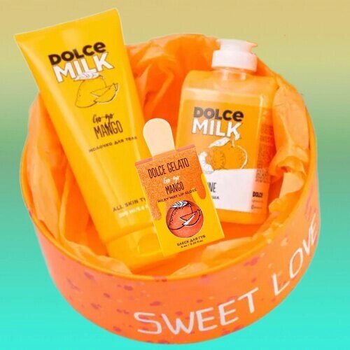 DOLCE MILK Набор Манго-мандариновый фреш/ гель для душа/молочко для тела и блеск для губ