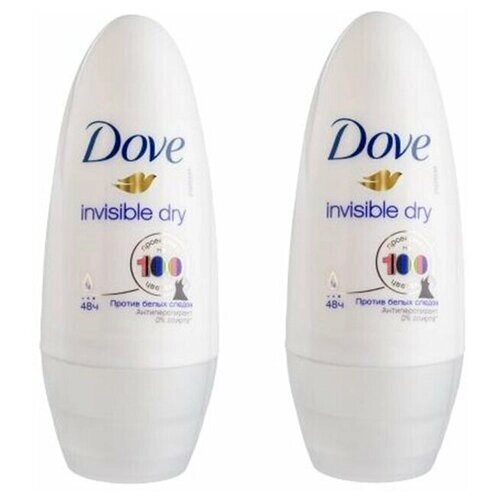 Dove DOVE антиперспирант-дезодорант роликовый Невидимый 50 мл, флакон, 50 мл, 100 г, 2 шт.