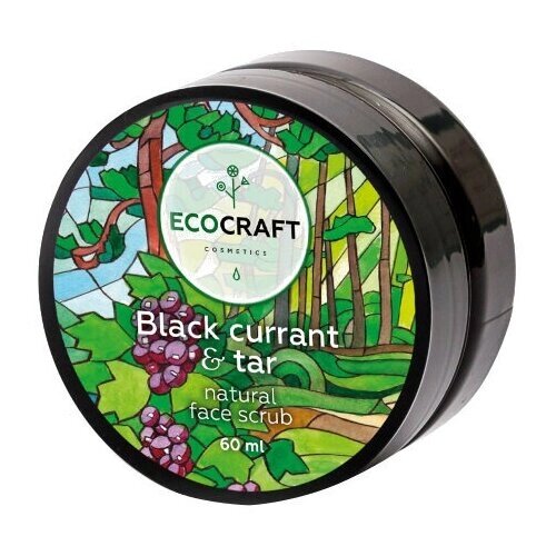 EcoCraft скраб для лица Black currant & tar, 60 мл