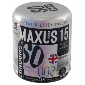 Экстремально тонкие презервативы MAXUS Extreme Thin - 15 шт, 1 упаковка
