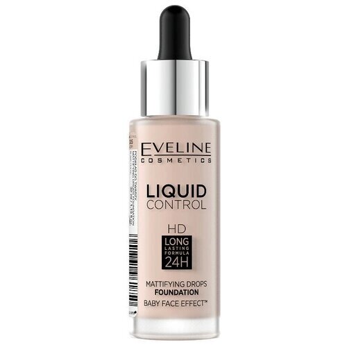 Eveline Cosmetics Тональный флюид Liquid Control HD Mattifying Drops, 32 мл/32 г, оттенок: 005 ivory, 1 шт.