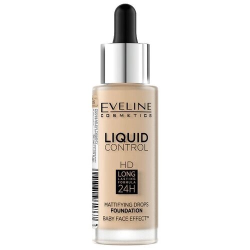 Eveline Cosmetics Тональный флюид Liquid Control HD Mattifying Drops, 32 мл/32 г, оттенок: 015 Light Vanilla, 1 шт.