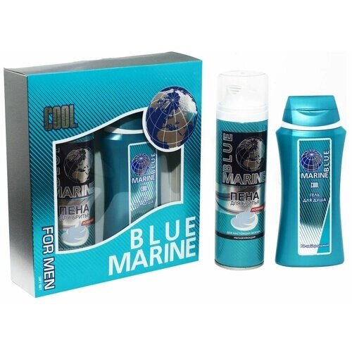 Фестива Набор мужской Blue Marine Cool (Гель для душа 250мл+Пена для бритья 200мл)