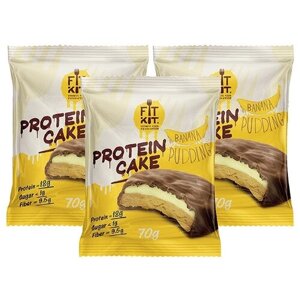 Fit Kit, Protein Cake, 3шт x 70г (тропический кокос)