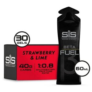 Гель питьевой science IN SPORT (sis) gel beta fuel 30 х 60 мл, клубника - лайм