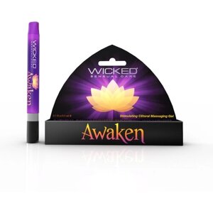 Гель-смазка Wicked Возбуждающий массажный гель для клитора wicked awaken - 8,6, 86 г, 8.6 мл, малина, 1 шт.