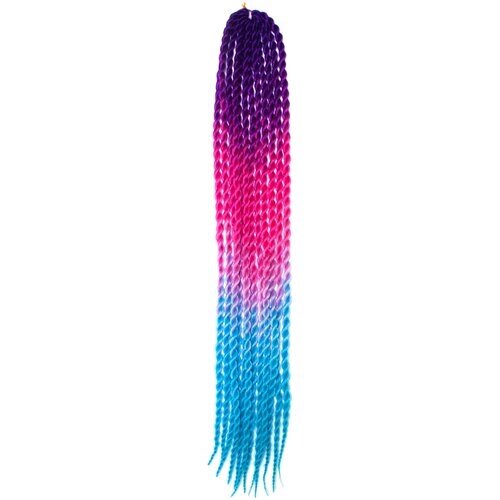 Hairshop Мамбо твист Ф 18/К 24/Г 16 55 см (Темно-фиолетовый/Розовый/Голубой)