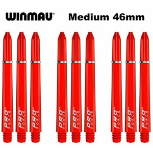 Хвостовики (9 шт) для дротиков WINMAU PRO FORCE (Red, Medium, 46mm)