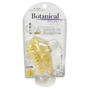 Ikemoto Щетка массажная для мытья волос с маслом льна - Botanical amani oil, 1шт