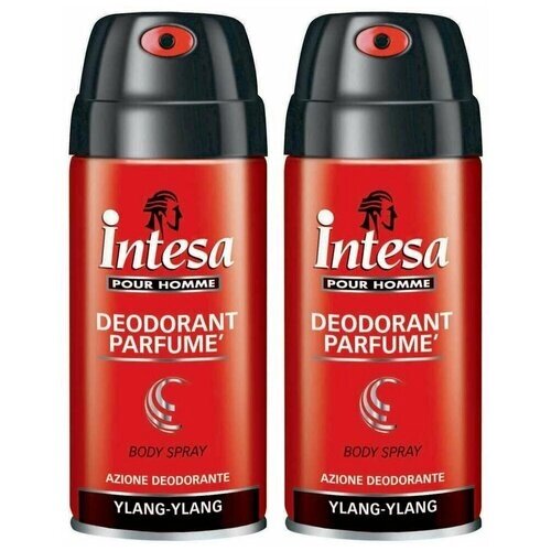 Intesa Дезодорант парфюмированный мужской Odour Block 24h для тела в аэрозольной упаковке, 150 мл, 2 штуки /